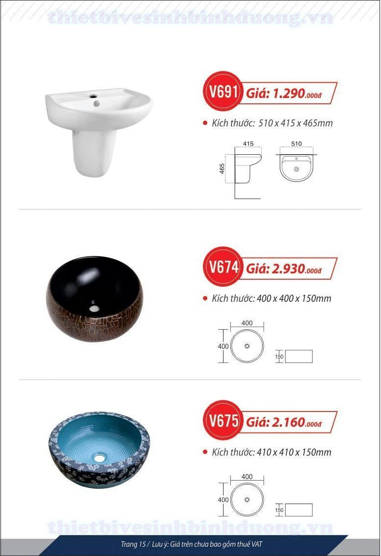 Lavabo cao cấp Vincy V674